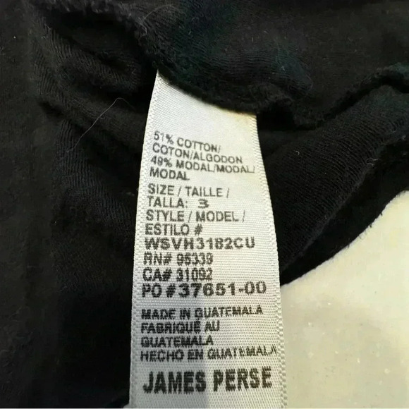 Standard James Perse Women’s 3 (large ) Black Estilo Scoop Neck Pullover Shirt - Picture 6 of 8
